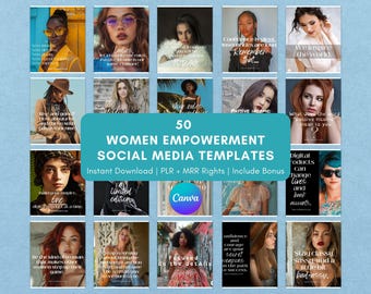 Women Empowerment Instagram Post Bundle | PLR MRR Social Media Content Kit | Editable Reels Templates