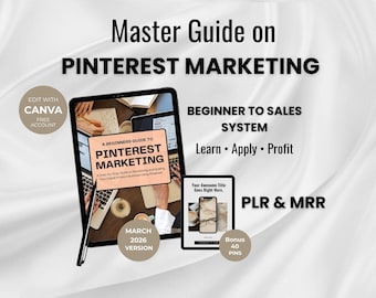 Pinterest Marketing Ebook PLR & MRR | Beginner Pinterest Course + 40 Pin Templates | DFY Digital Product to Resell