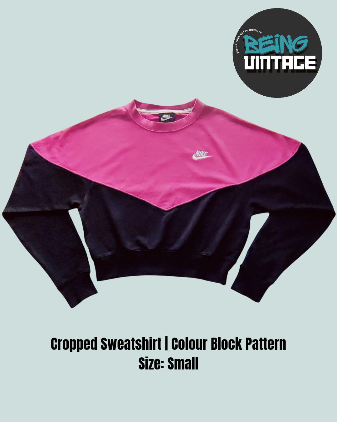 Fleece Nike Swoosh Colour Block Sweatshirt In Blue And Green