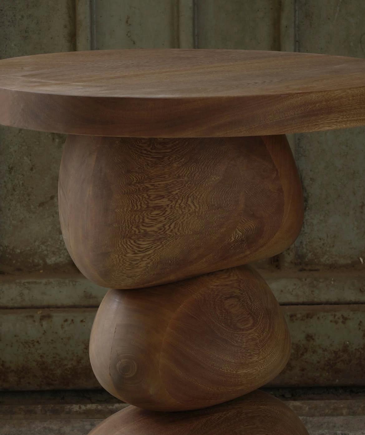 Handcrafted Solid Wood Side Table | Sculptural Organic Accent Table ...
