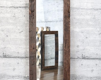 Reclaimed Wood Full Length Mirror | Rustic Farmhouse Decor