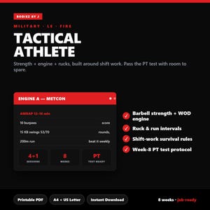 Tactical Athlete Program, Military Police Fire PT Test Training (Instant Download)