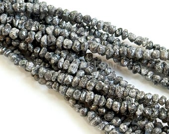 Grey Diamond Uncut Beads Smooth Raw Diamond Beads 4-5mm Natural Grey Diamond Beads, Conflict Free Diamond, Loose Uncut Diamond Beads 16"inch