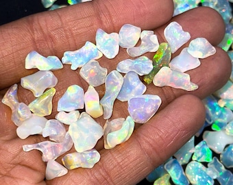 Big Size Ethiopian Opal Rough Gemstones, 10-16MM Raw Opal Bulk Wholesale Welo Fire Opal, Flashy Opal Gemstone, White Opal Polished Rough