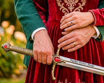 Custom Engraved Sword, Personalized Medieval Wedding Sword, Gift for Groom, Husband Anniversary Gift, Cosplay Sword