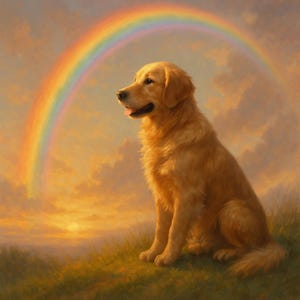 Custom Pet Memorial Art: Rainbow Bridge Keepsake (Digital Download)