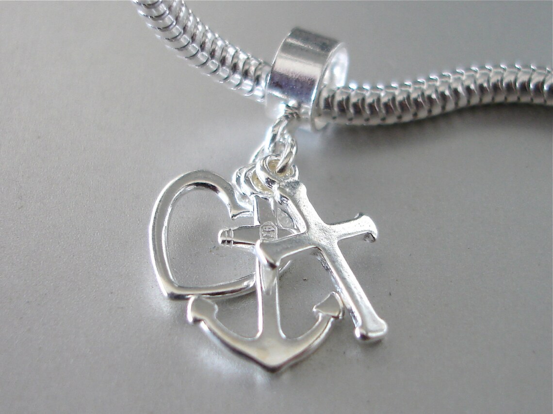 FAITH HOPE and CHARITY 3pc Sterling Silver Charm Fits All Etsy