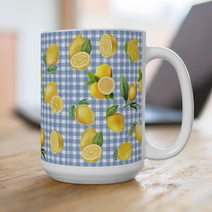 Lemon Grove Mug: Ceramic Citrus Drinkware, Farmhouse Kitchen Decor