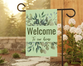 Welcome Garden Flag: Double-Sided Poly Canvas Outdoor Banner