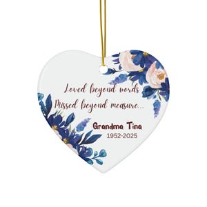Personalized Memorial Ceramic Ornament: Remembrance Bauble