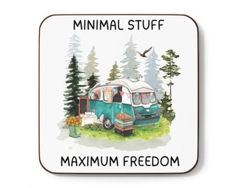 Vintage Camper Untersetzer-Set: Minimalistisches Wohndekor, Camping Geschenk