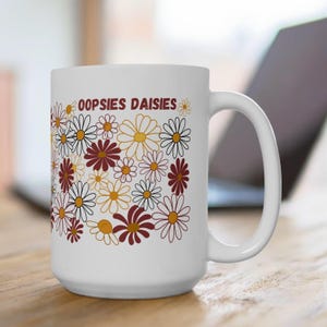 Floral Ceramic Mug: Cheerful Daisies Design - Gift for Plant/Coffee/Tea Lovers
