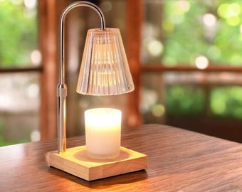 Dimmable Candle Warmer Lamp with Timer | Modern Wax Melt Lamp | Adjustable Heat Candle Warmer Nightstand Light | Home Fragrance Table Lamp.