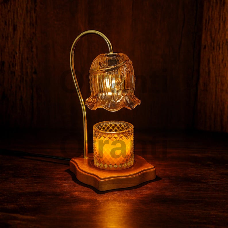 Lámpara vintage regulable para calentar velas con temporizador: diseño floral, ideal para decoración del hogar, regalos, cumpleaños y San Valentín.