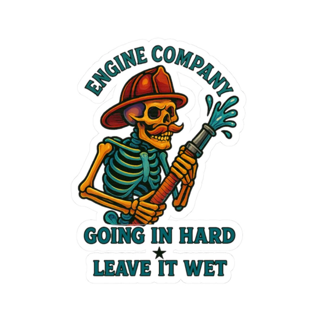ENGINE Company Firefighter Skeleton Kiss-cut Stickers | Fun Vinyl ...