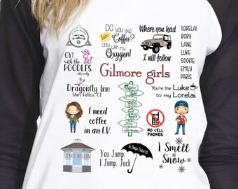 Luke Coffee Lorelai Rory Gilmore Quotes Shirt TV Fan Gift Women Baseball Shirt T-Shirt Tee #ZWBSUB993