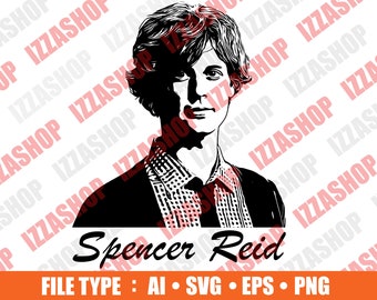 Spencer Reid Face svg, Cut file, AI SVG PNG Vector Instant Download