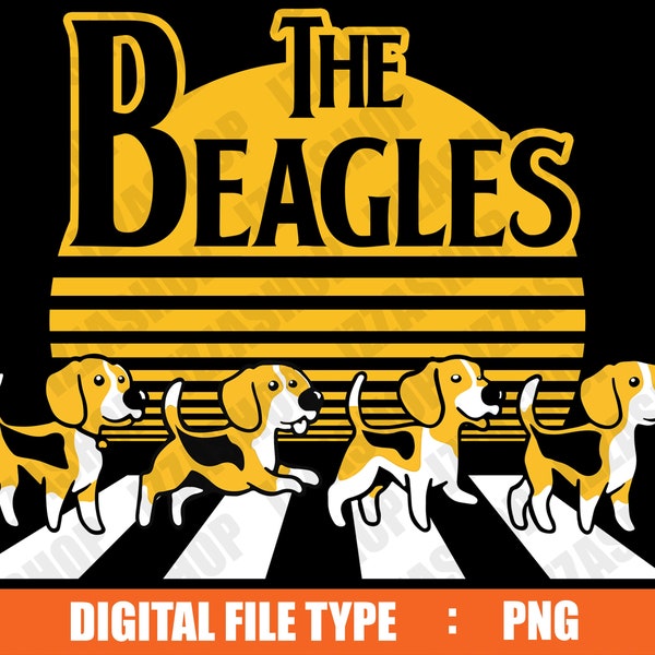 The Beagles Abbey Road Parody Sublimation Design PNG JPG Digital Instant Download