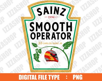 Sainz Carlos Jr Smooth Operator Sublimation Design PNG Digital Instant Download