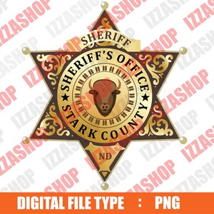 Selo do Condado de Xerife Stark PNG Sublimação Download Instantâneo