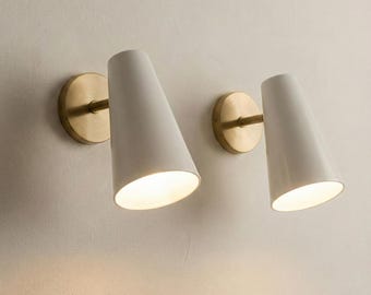 Mid Century Modern Cone Messing Wandleuchte, Minimalist Nachttisch Lampe, Nordic Gold Beleuchtung