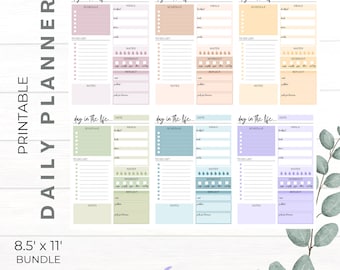 DAILY PLANNER Printable BUNDLE | To Do List Printable | Meal Planner | Fitness Planner | Fitness Tracker | Mood Tracker | Health Planner