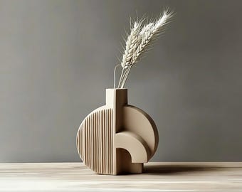 Boux 3D-gedruckte, gerippte Vase – Umweltfreundliche PLA | Modernes dekoratives Zuhause