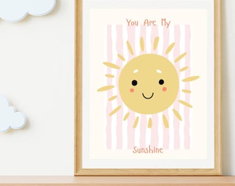 You Are My Sunshine Print: Bright Kids' Room Decor (Unframed)