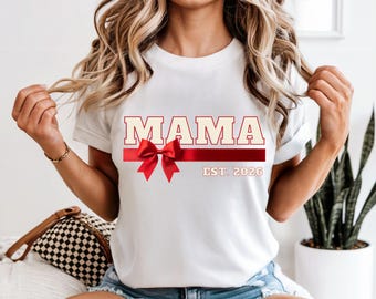 Mama Established 2026 Shirt, Future Mom T-Shirt, Pregnancy Announcement Shirt, New Mom Gift, Bella Canvas 3001 Soft Unisex Tee, Mama 2026