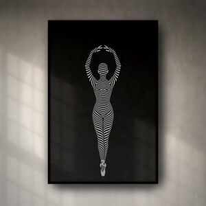 En Pointe | Elegant Ballet Silhouette | Black and White | 906 Megapixels