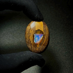 Australian Natural Boulder Opal Gemstone, 45Ct, Matrix Opal Cabs, Loose Opal Stone, Opal Cabochon Gemstone, Multicolor Fire Opal, 37x26x7MM