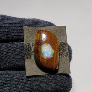 Australian Boulder Opal, Genuine Boulder Opal Stone, 28x37mm, Unique Boulder Opal Shape, Handmade Boulder Opal Gems, Fire Boulder Opal Cabs