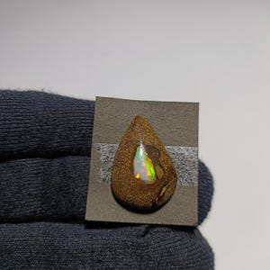 Genuine Boulder Opal Freeform Cabochon 20x29mm, 27ct Natural Australian Gemstone, Boulder Opal Pear Cabochon, Collector’s Grade Boulder Opal