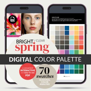 Bright Spring Farbpalette - Digitale Muster für das Telefon • 70 Farben (Clear Spring, PDF-Download)