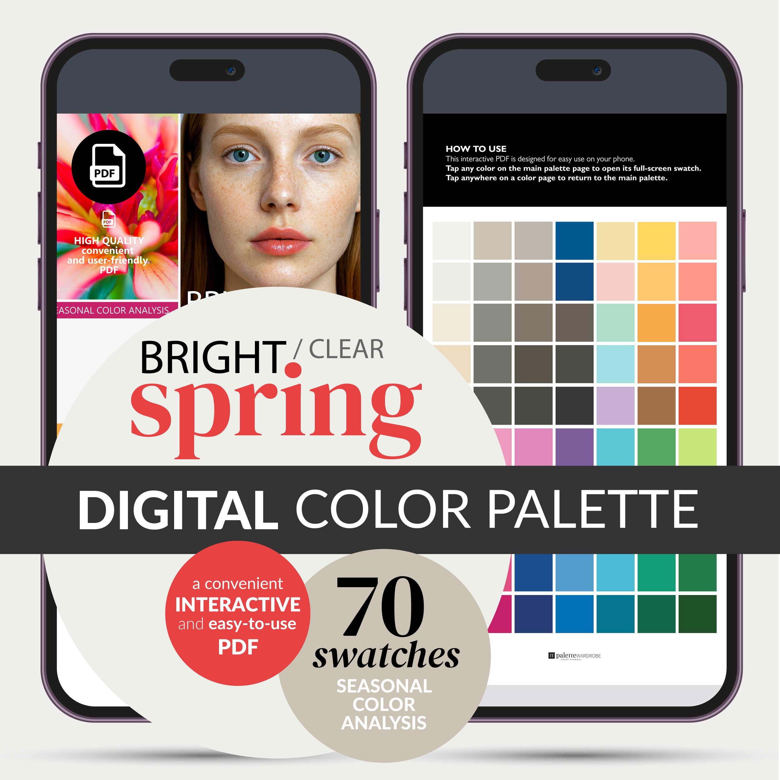 Bright Spring Color Palette – Digital Swatches for Phone • 70 Colors ...