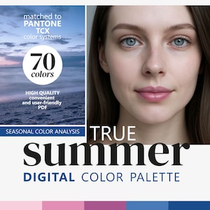 True Summer Color Palette • Cool Summer Seasonal Colors • Mobile-Friendly Digital Swatch Chart • Shopping Color Reference • Instant Download