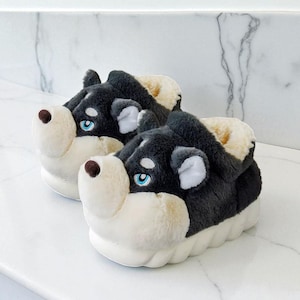 Cartoon Dog Slippers: Plush Winter House Slipper