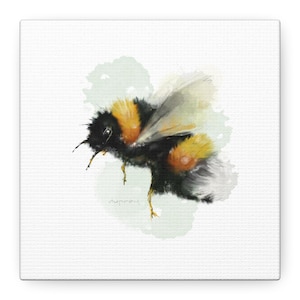 Bee-Inspired Stretched Canvas Art Print, Nature Decor, Bee Wall Art, Home and Office Decoration, Unique Gift for Bee Lovers