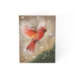 &quot;Northern Red Cardinal Grußkarte, Weihnachts- und Weihnachtsgrüße, gemütliches Briefpapier.&quot;