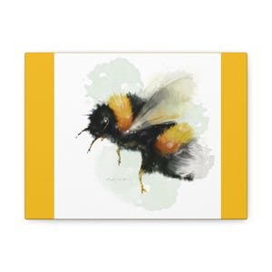 Bee-Inspired Matte Canvas Wall Art, Nature Decor, Botanical Art, Home Gift, Wall Hanging, Insect Decoration