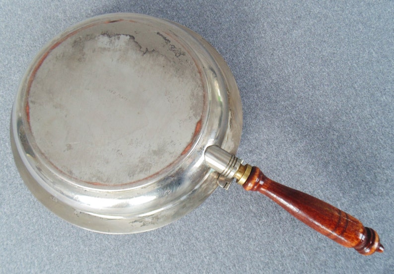 Silver Plated Bed Warmer Wooden Handle Nice Condition