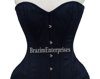 Steel Boned Satin Overbust Corset: Heavy Duty Waist Trainer