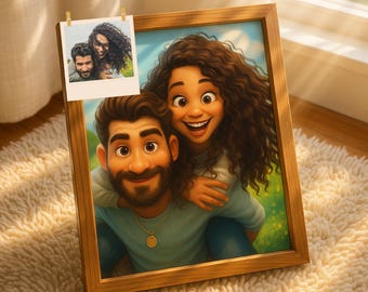 Retrato de caricatura personalizado para Navidad / Ilustración digital personalizada / Avatar animado en 3D / Regalo para pareja, familia, boda o cumpleaños