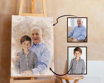 Agregar un ser querido fallecido a una foto, retrato familiar a partir de diferentes fotos, combinar fotos, agregar una persona a una foto, regalo para papá, mamá, memorial personalizado