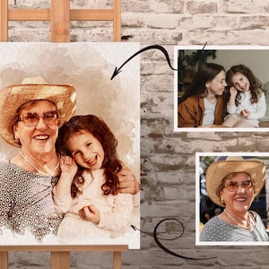 Add Deceased Person from Different Photos,Memorial Painting, Custom Loss of Father Gift, Add Deceased Loved One to Photo