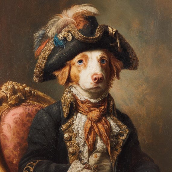 Custom Pet Portrait Painting, Queen King Renaissance Dog Portrait from Photo, Royal Pet Portrait Painting Digital Art Design, Portrait Art