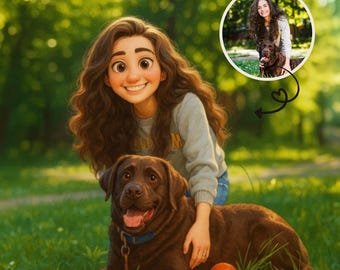 Ilustración digital personalizada de perro / Retrato de caricatura personalizado / Avatar estilo 3D / Regalo de pareja, familia, Navidad, boda, cumpleaños