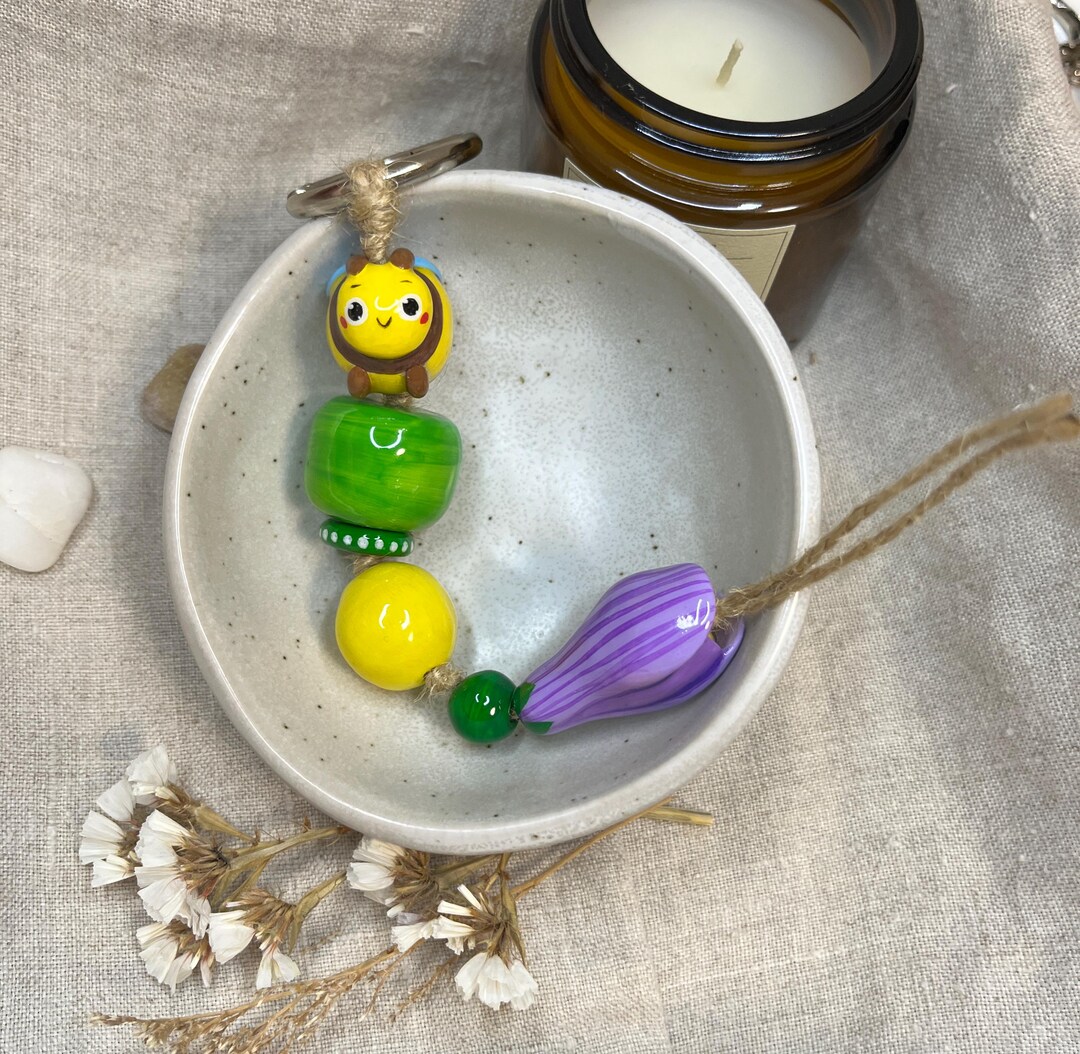 April Bee Keychain - Handmade Polymer Clay Charm | 12 Months Collection ...