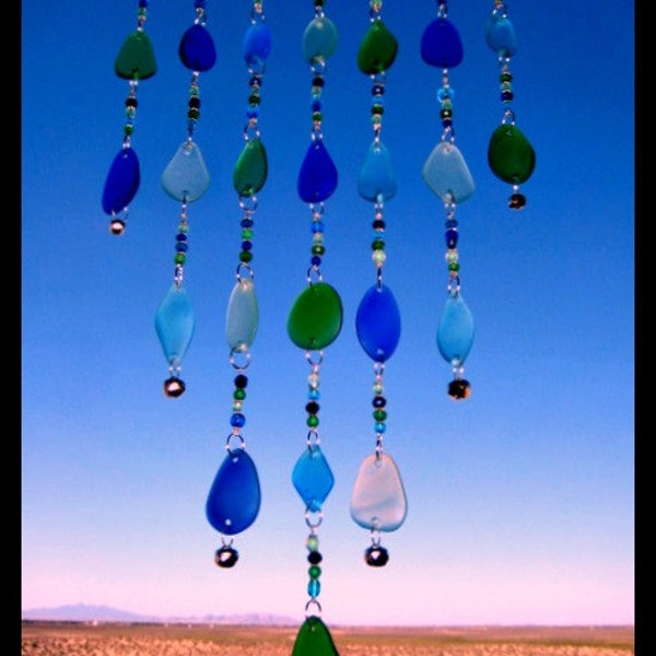 Tiered Beach Glass Windchime / Mobile