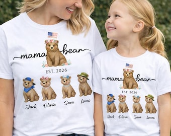 PNG personalizado de la familia de mamás osas, nombres personalizados para oseznos (descarga digital)